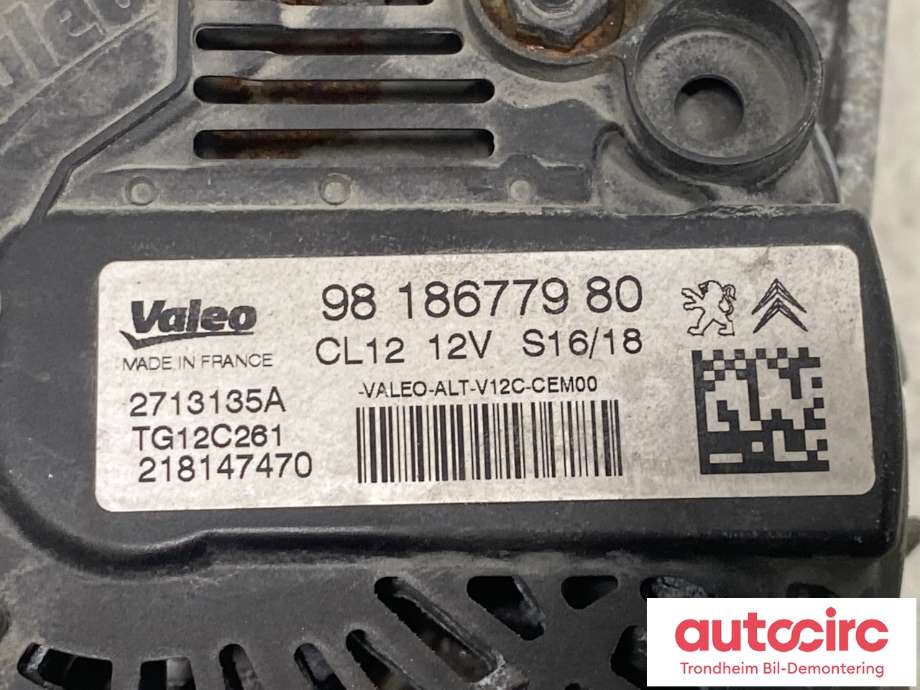 Dynamo til Citroën C4, Cactus 2018-2021 (Fase 2)  (..|9818677980|1612380080)