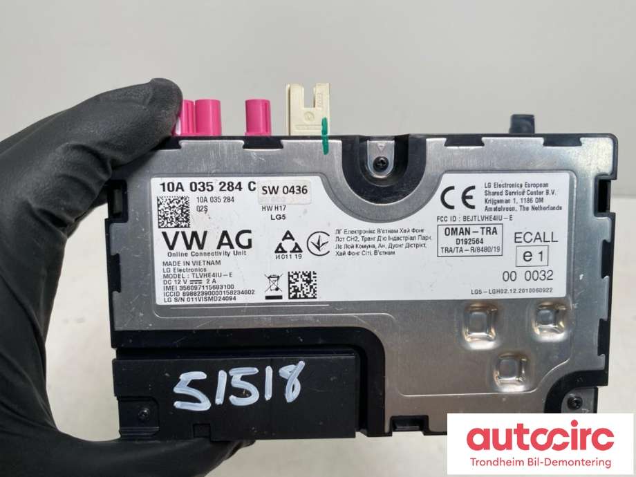 Styreenhet diverse til Škoda Enyaq 2021-->>  (LG ELECTRONICS|10A035284C|10A 035 284 C|)