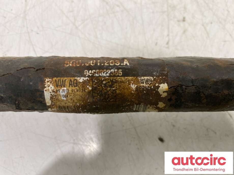 Drivaksel venstre bak, diesel/manuell til Audi A3 2012-2016 (Type III, Fase 1) (..|5Q0501203A|5Q0501203AX|)