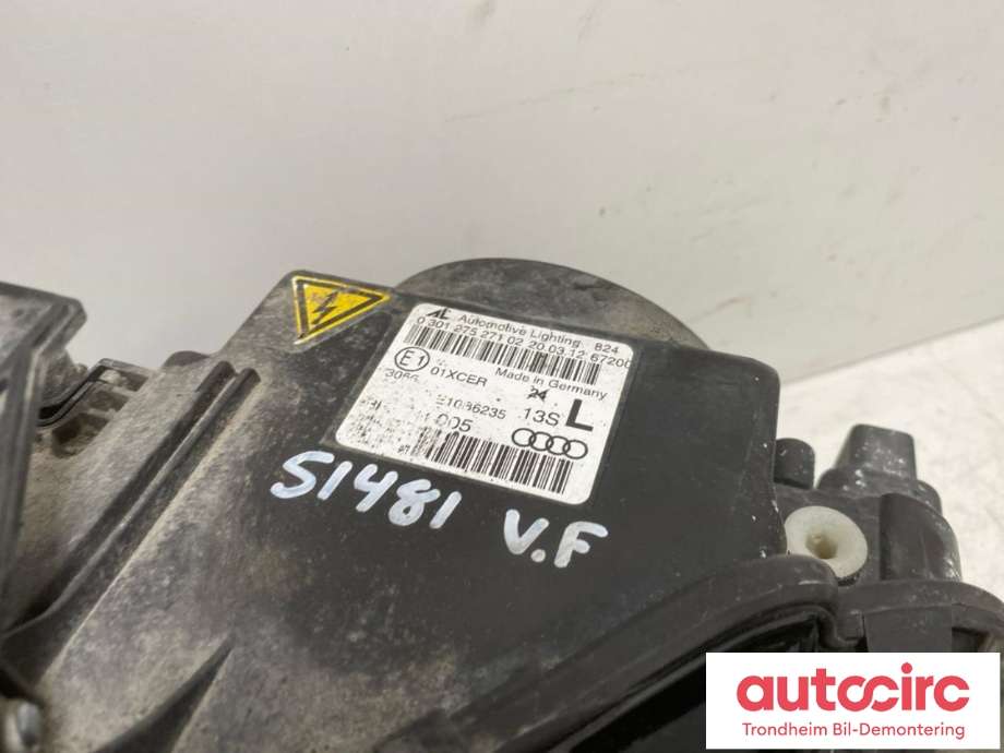 Frontlykt venstre xenon til Audi A4 2007-2014 (Type IV) (B8) (B8) (AL|8K0941043|8K0941005|030127527102| 8K0941043F)