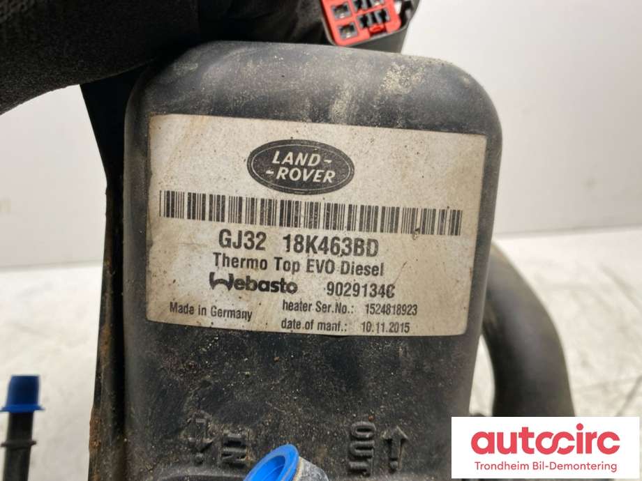 Dieselvarmer til Land Rover Range Rover, Evoque 2011-2019 (Type I) (WEBASTO|LR070472|GJ3218K463BD|LR076031| GJ3218K464BA)