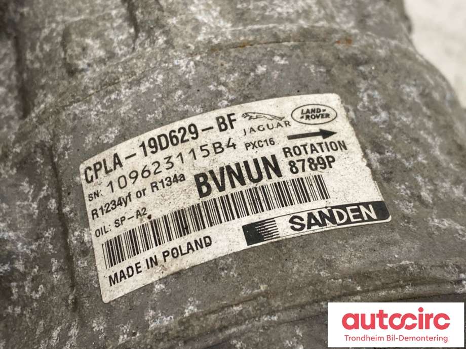 Aircondition kompressor til Land Rover Range Rover, Evoque 2011-2019 (Type I)  (NISSENS|LR068128|LR112585|CPLA19D629BE| CPLA19D629BH)