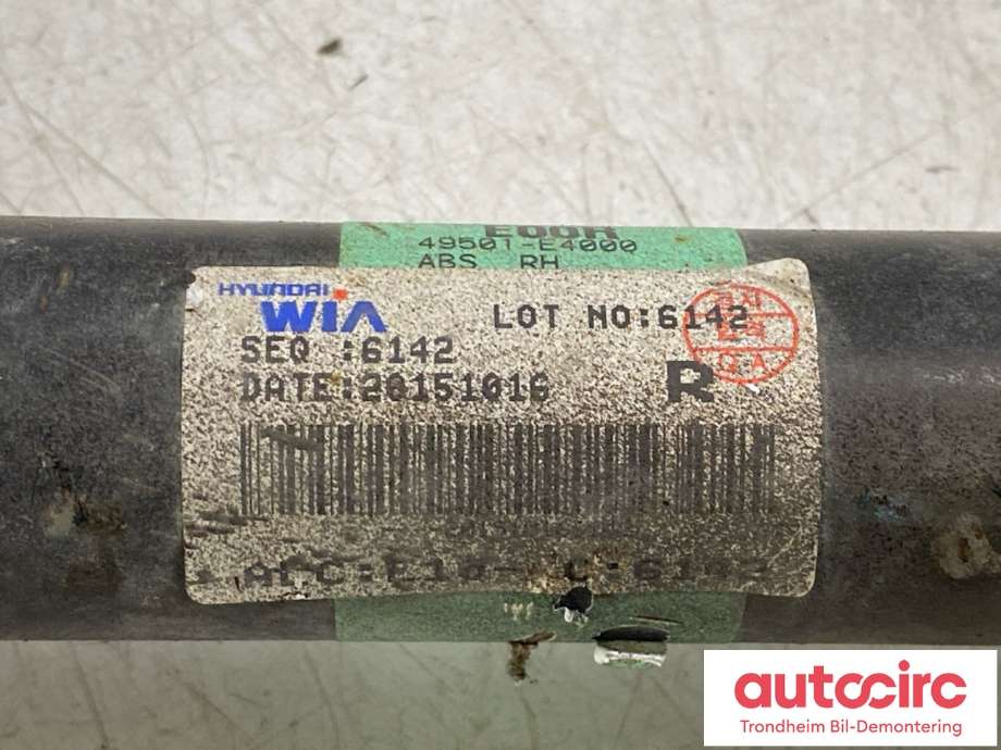 Drivaksel høyre foran, elbil til Kia Soul 2014-2019 (Type II)  (49501E4000|)