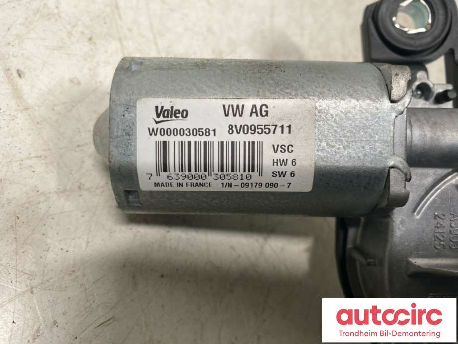 Viskermotor bakrute til Audi A3 2016-2020 (Type III, Fase 2) (VALEO|8V0955711|8V0955711B|)