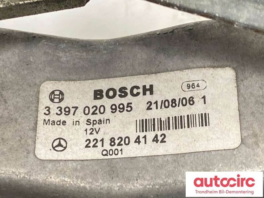 Viskermotor foran høyre til Mercedes S-Klasse 2005-2013 (W221) (W221) (BOSCH|A2218204142|A2218204442| 3397020995| 0390241959)