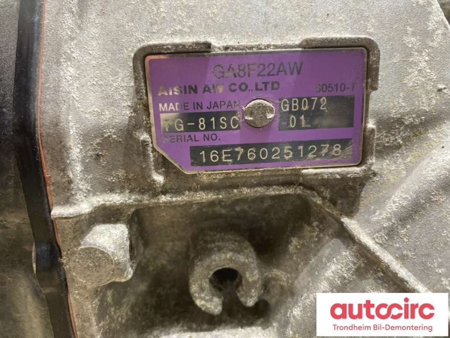 Girkasse 4WD hovedkasse til BMW X1 2015-2022 (F48) (F48) (AISIN AW|24 00 8 488 909|24 00 8 687 009|TG81-SC| GA8F22AW)