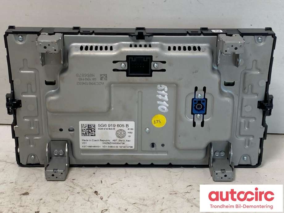 Bilstereo navigasjon skjerm til VW Tiguan 2016-2020 (Type II, Fase 1)  (..|5G6919605B|5NN919605B|)