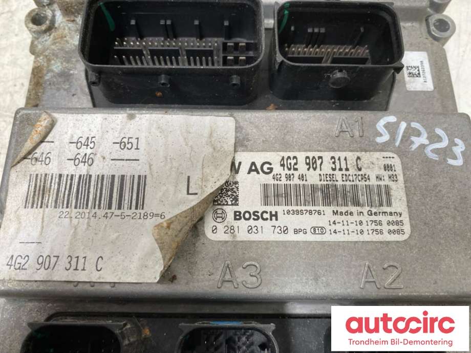 Styreenhet motor til Audi A6, Allroad 2012-2014 (Type III, Fase 1) (C7) (C7) (4G25907311C|4G2 907 311 C|)