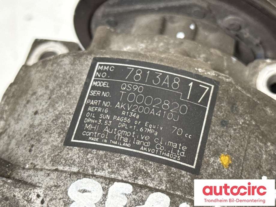 Aircondition kompressor til Mitsubishi Outlander 2012-2015 (Type III, Fase 1)  (7813A817|)
