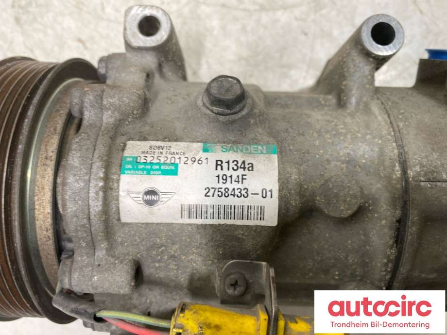 Aircondition kompressor til Mini One/Cooper 2007-2014 (R55-57) (R55-57) (SANDEN|64 52 9 223 392|2758433-01|)