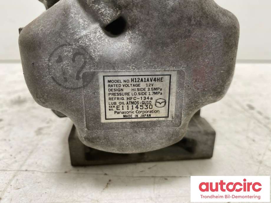 Aircondition kompressor til Mazda 6 2010-2013 (Type II, Fase 2) (PANASONIC CORPORATION|GDB1-61-450|GDB161450|H12A1AV4HE)