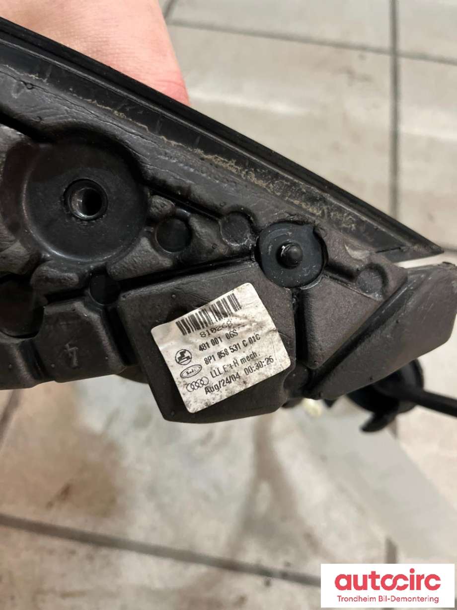 Speil venstre til Audi A3 2003-2008 (Type II, Fase 1)  (8P1 858 531 K|)
