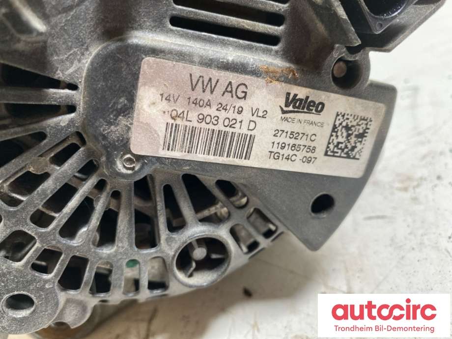 Dynamo diesel til Škoda Kodiaq 2017-->>  (VALEO|04L903021D|04L903021H|140A)