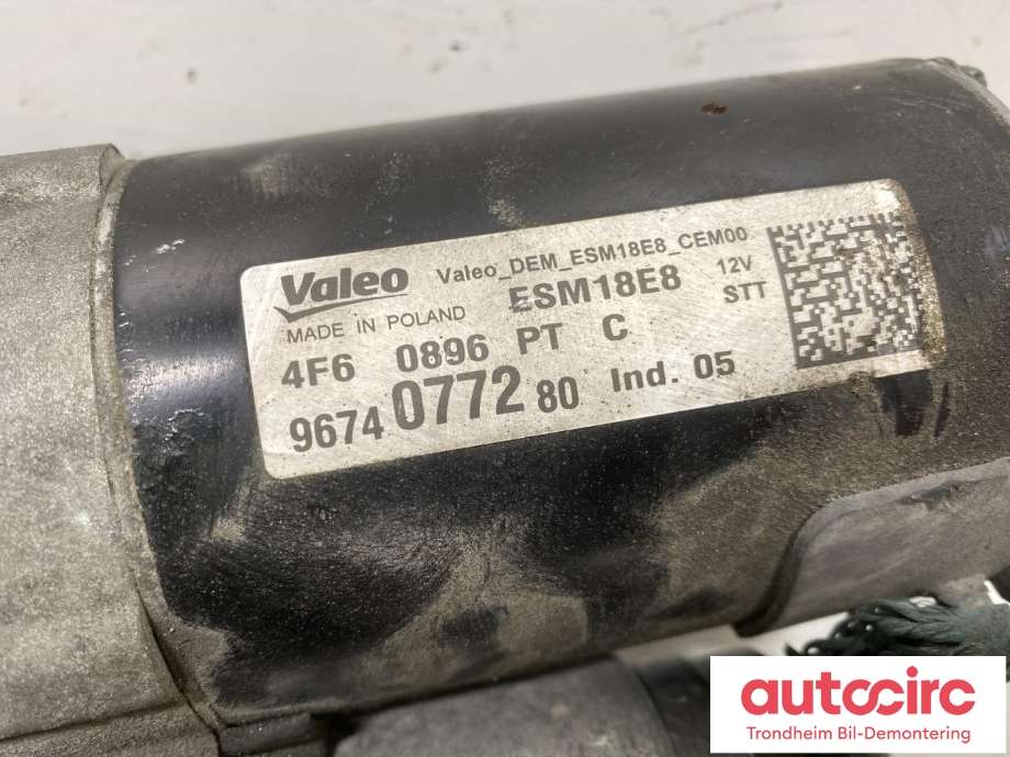 Starter til Peugeot 2008 2013-2019 (Type I)  (VALEO|9674077280|1628564780|1680416280| 16 285 647 80| 16 804 162 80| 96 740 772 80)