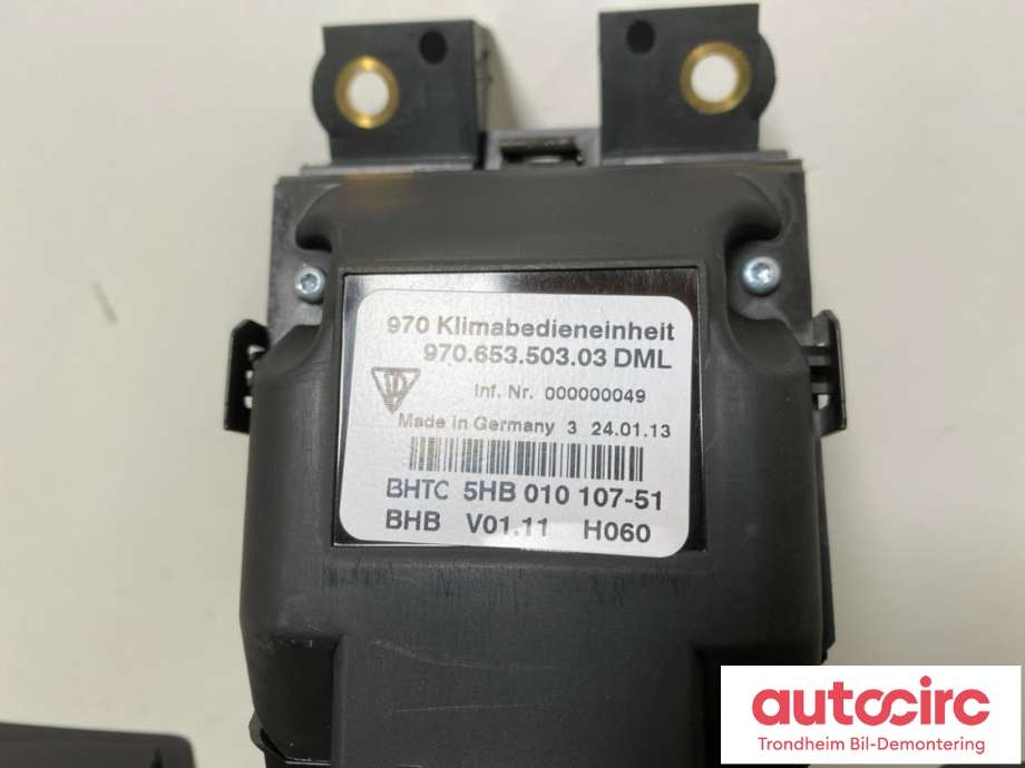 Varmeapparat betjening bak til Porsche Panamera 2009-2017 (Type I) (970) (970) (..|97065350303|97065350302|97065350302DML| 97065350303DML| 970 653 503 02| 970 653 503 03| 970 653 503 02 DML| 970 653 503 03 DML)