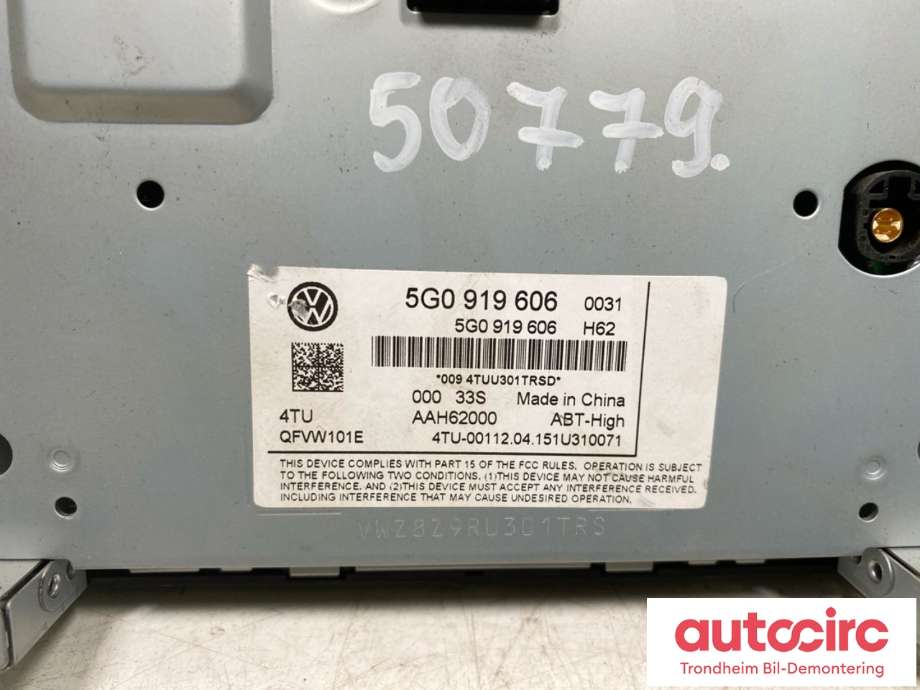 Bilstereo navigasjon skjerm til VW Passat 2015-2019 (Fase 1) (B8) (B8) (...|5G0919606|)