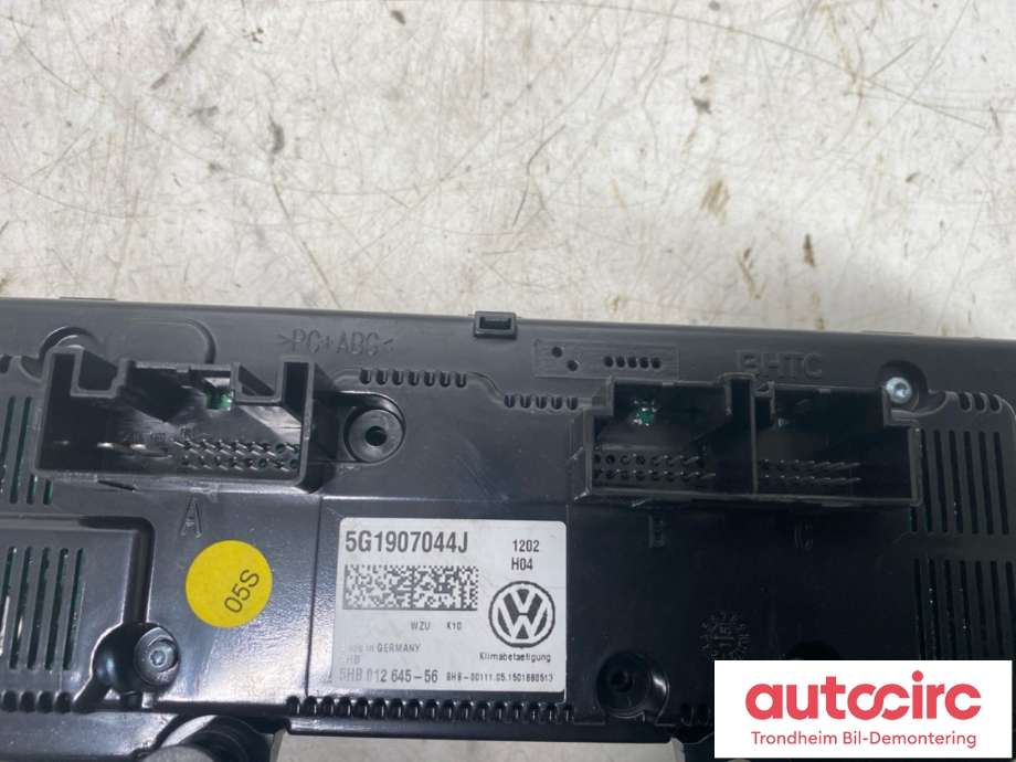 Varmeapparat betjening til VW Passat 2015-2019 (Fase 1) (B8) (B8) (..|5G1 907 044 J|)
