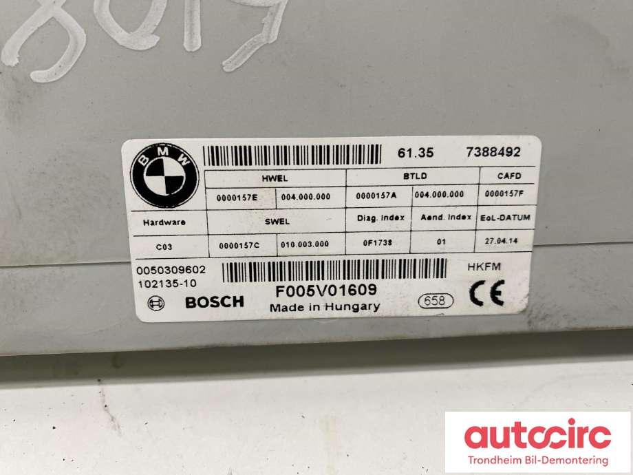 Styreenhet elektrisk bakluke til BMW 3-Serie 2012-2018 (F30/F31/F34) (F30/F31/F34) (BOSCH|7388492|61357410612|61 35 7 410 612)