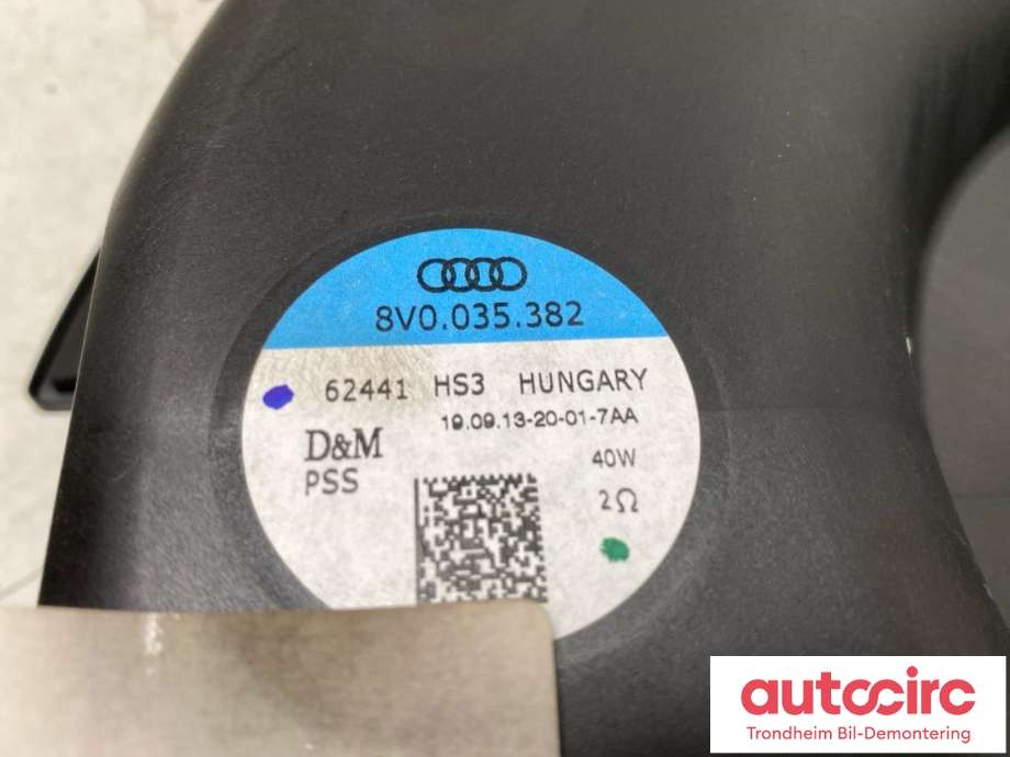 Bilstereo høyttaler til Audi A3 2012-2016 (Type III, Fase 1) (..|8V0035382|)