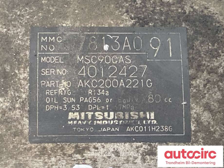 Aircondition kompressor til Peugeot 4007 2007-2012  (6453WA|1607025280|6453VZ)