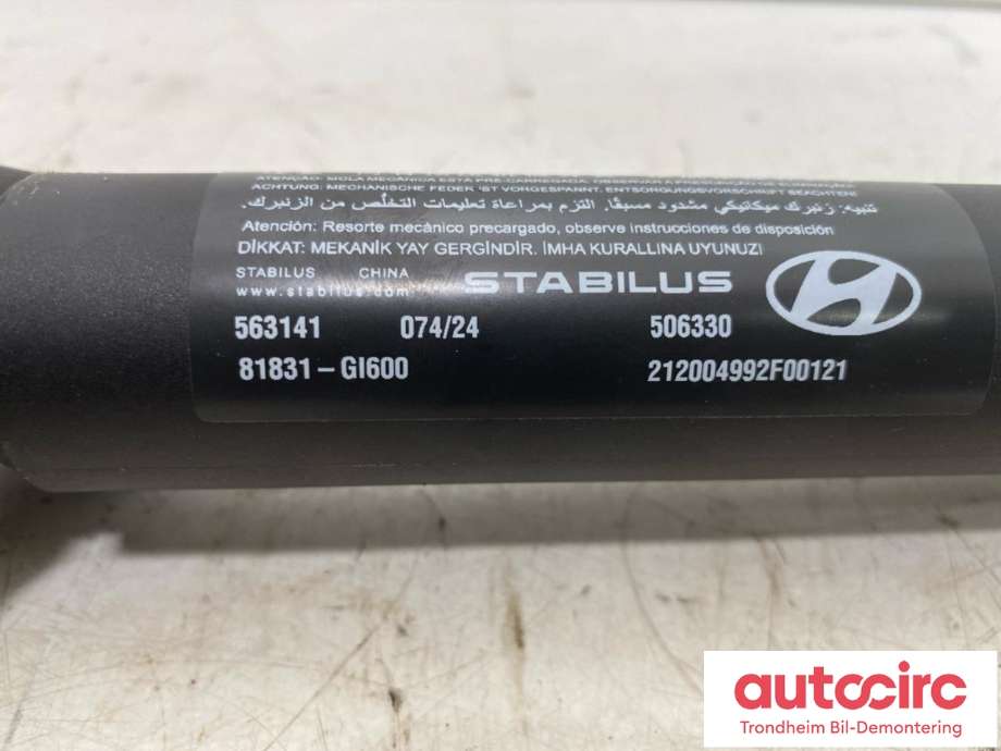 Baklukedemper venstre til Hyundai Ioniq 5 2021-->>  (STABILUS|81831GI600|)