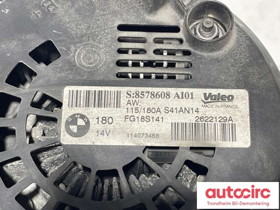 Dynamo diesel til BMW 3-Serie 2012-2018 (F30/F31/F34) (F30/F31/F34) (VALEO|12318578608|12318578609|12317823343)