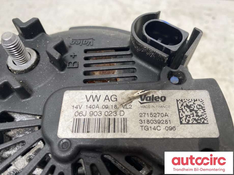 Dynamo til VW Golf VII 2017-2020 (Fase 2) (VALEO|06J903023D|06J903023DX|06J903024AX)