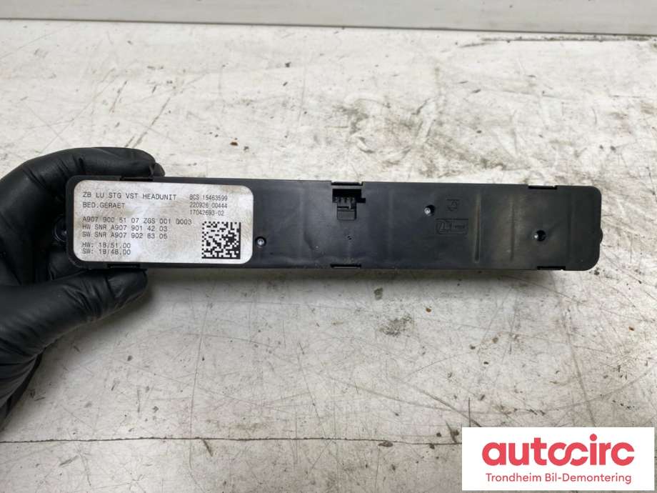 Bilstereo betjeningspanel til Mercedes Citan 2021-->> (W420) (W420) (A9079005107|A 907 900 51 07|)
