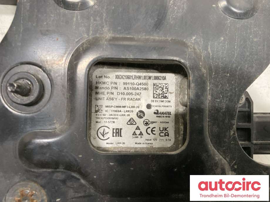 Sensor radar til Kia e-Niro 2022-->>  (99110Q4500|AS100A2580|)