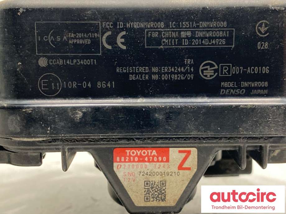 Sensor radar til Toyota RAV4 2016-2019 (Type IV, Fase 2)  (8821047090|)