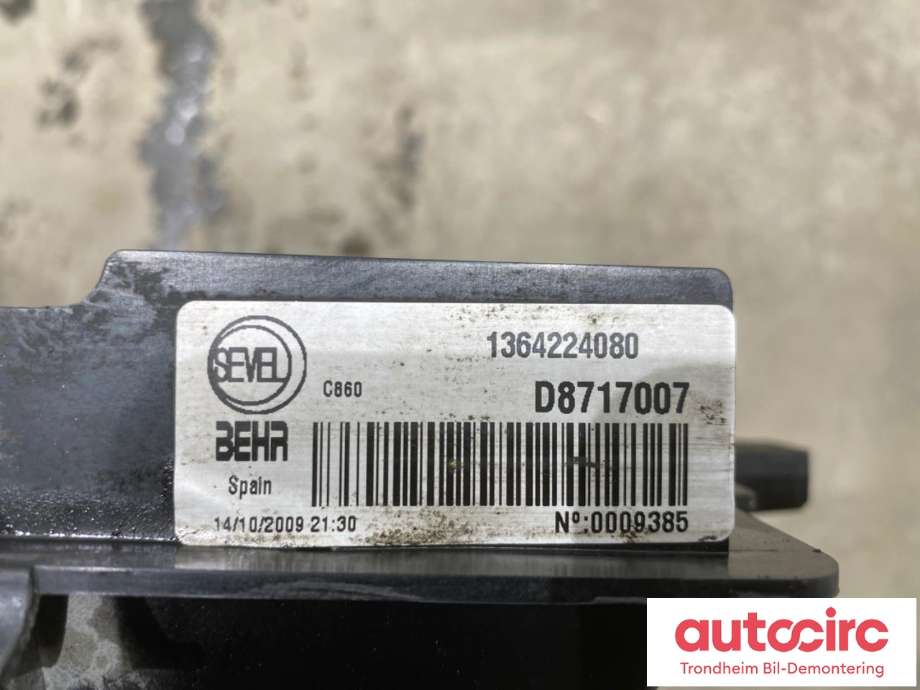 Kjølevifte elektrisk til Peugeot Boxer 2007-2013 (Type III, Fase 1)  (...|1250 H9|16 740 577 80|)