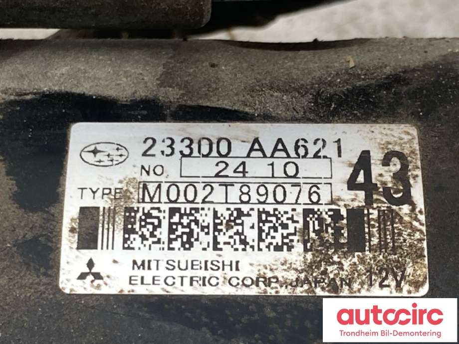 Starter diesel til Subaru XV 2012-2017 (Type I)  (23300AA621|)