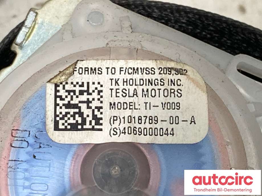 Sikkerhetsbelte bak høyre til Tesla Model S 2013-2016 (Fase 1)  (1018789-00-A|)