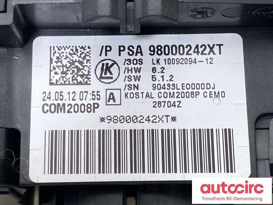 Bryter combi til Citroën DS5 2012-2017  (..|98000242XT|98199434ZD|)