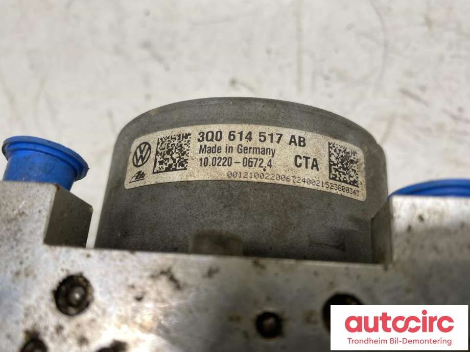 ABS sentral til VW Passat 2015-2019 (Fase 1) (B8) (B8) (ATE|3Q061457AB|3Q0614517AA|3Q0 614 517 AA| 3Q0907379AB| 3Q0 907 379 AB| 3Q0 614 517 AB| 10.0220-0672.4| 10.0916-0340.3)