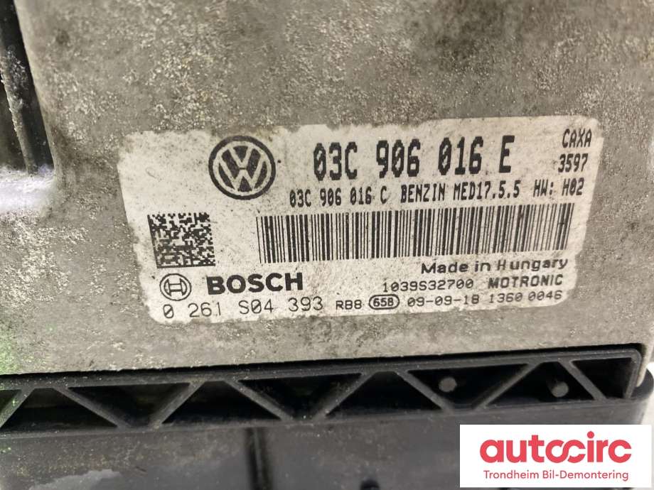 Styreenhet motor til Škoda Octavia 2009-2013 (Type II, Fase 2)  (BOSCH|03C906016E|03C 906 016 E|0261S04393)