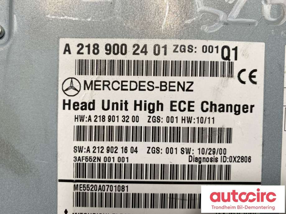 Bilstereo til Mercedes CLS 2011-2017 (C218) (C218) (A2189002401|A2189004002|)