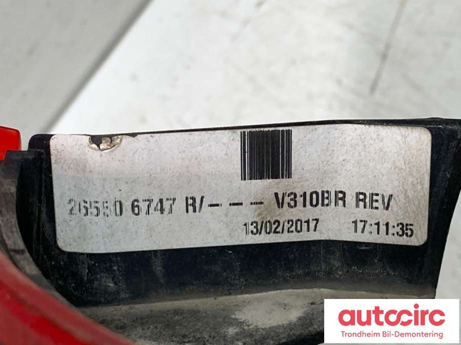 Baklykt høyre til Renault Kangoo 2008-2021 (Type II)  (265506747R|)