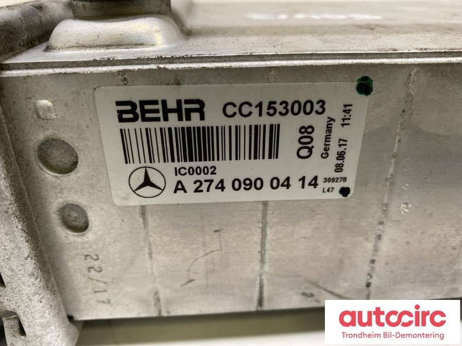 Intercooler til Mercedes C-Klasse 2014-2018 (Fase 1) (W205) (W205) (BEHR|A2740900414|A 274 090 04 14|CC153003)