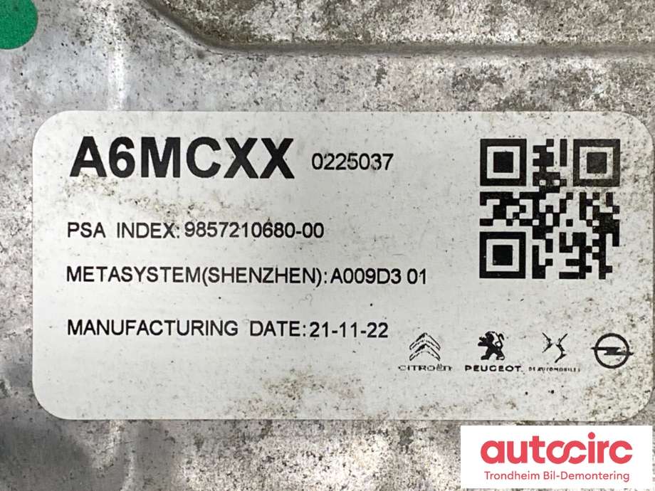 Batterilader (OBC - On Board Charger) til Opel Corsa-e 2019-->> (9857210680|)