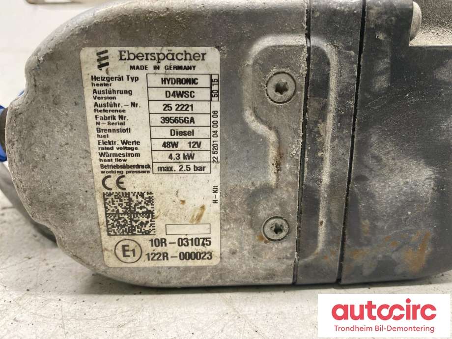 Dieselvarmer til Peugeot Partner 2015-2019 (Type II, Fase 2) (EBERSPACHER|39565GA|)
