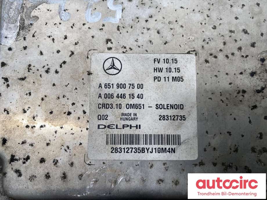 Styreenhet motor til Mercedes E-Klasse 2009-2013 (Fase 1) (W212) (W212) (DELPHI|A6519007500|A0064461540|A651900750080|28312735|CRD3.10 OM651)
