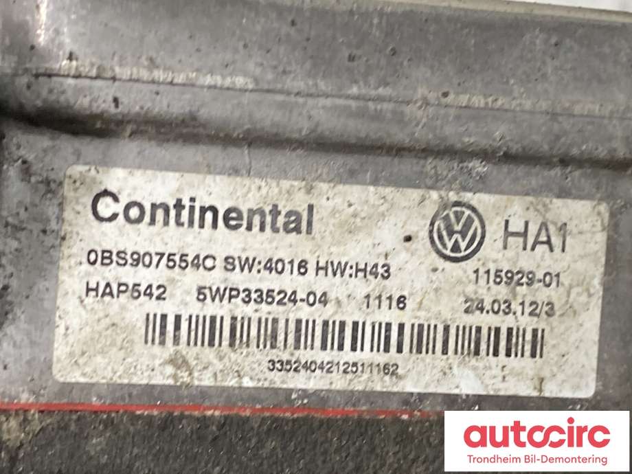 Styreenhet haldex/kardang til VW Passat 2011-2015 (B7) (B7) (0BS525554B|)