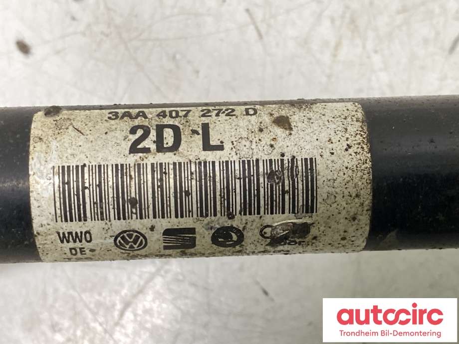 Drivaksel høyre foran, diesel/automat til VW Passat 2011-2015 (B7) (B7) (3AA407272D|3AA407762X|)