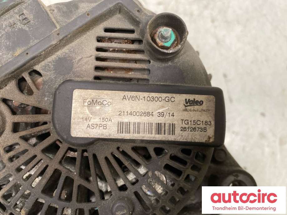 Dynamo diesel til Ford Transit Courier 2014-2018 (Type I, Fase 1)  (VALEO|2260730|AV6N-10300-GC| AV6N-10300-GE)