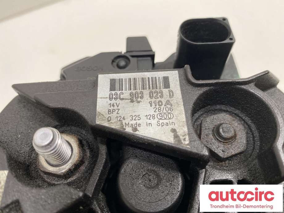 Dynamo til Škoda Octavia 2005-2008 (Type II, Fase 1) (BOSCH|03C903023D|03C903023DX|03C 903 023 DX| 03C 903 023 DX| 0124325128)