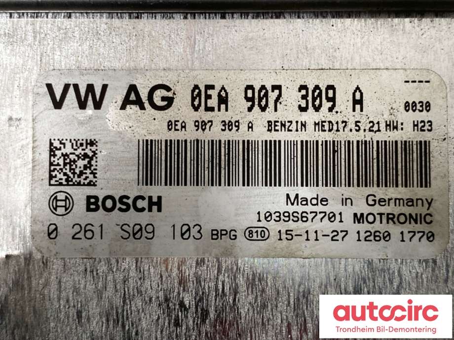 Styreenhet motor til VW e-Golf 2014-2017 (Fase 1)  (BOSCH|0EA907309A|0EA906016A|0261S09103)