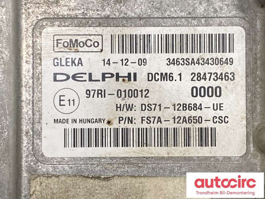 Styreenhet motor til Ford Mondeo 2014-2019 (Type V, Fase 1)  (DELPHI|2037011|RMDS7112A650XC|DS71-12B684-EU)