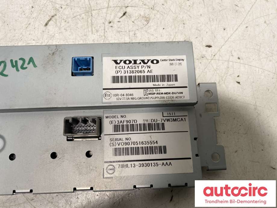 Bilstereo navigasjon skjerm til Volvo XC60 2014-2017 (Type I, Fase 2)  (36011463|)
