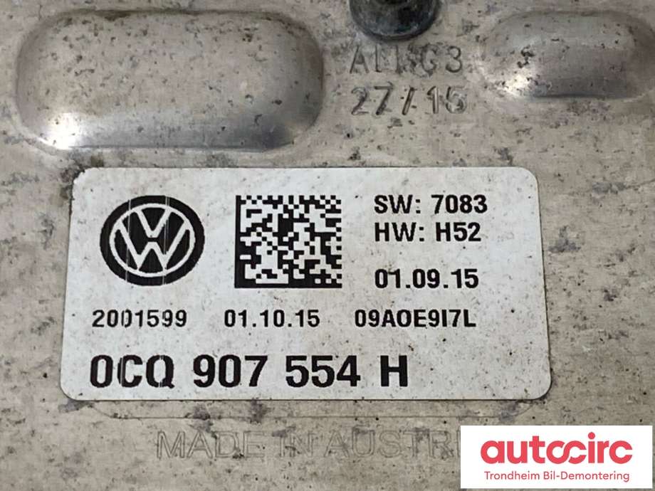 Styreenhet haldex/kardang til VW Passat 2015-2019 (Fase 1) (B8) (B8) (0CQ525554T|0CQ907554H|0CQ907554J)